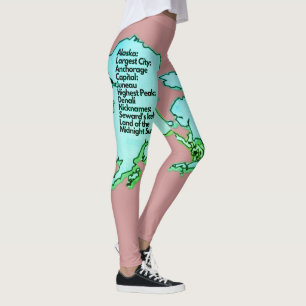 Legging Mapa e Fatos do Alasca