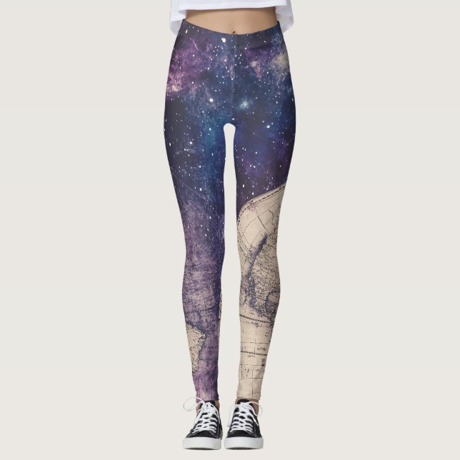Legging Mapa Mundial Vintage Celestial (3) (Frente)