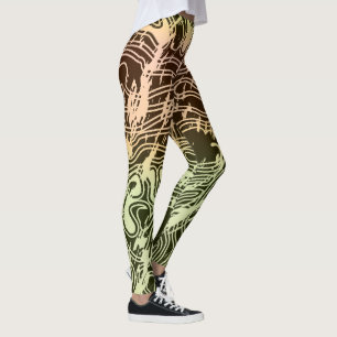 Legging Mapa Topográfico de Contorno de Gradiente Quente