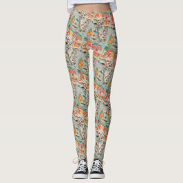 Legging Mapa turístico vintage divertido da Flórida