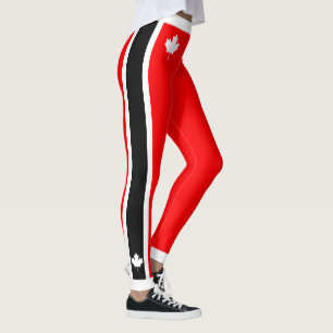 Legging Mapeamento Branco Canadense com Lados Brancos Pret