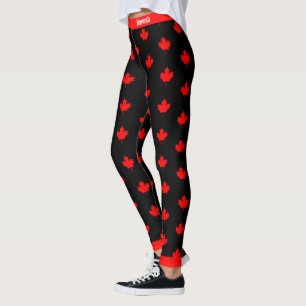 Legging Mapeamento canadense em vermelho e preto