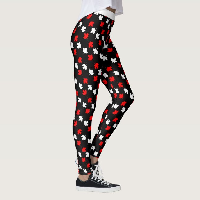 Legging Mapeamento Patriótico Vermelho e Branco CANADIANO  (Direita)