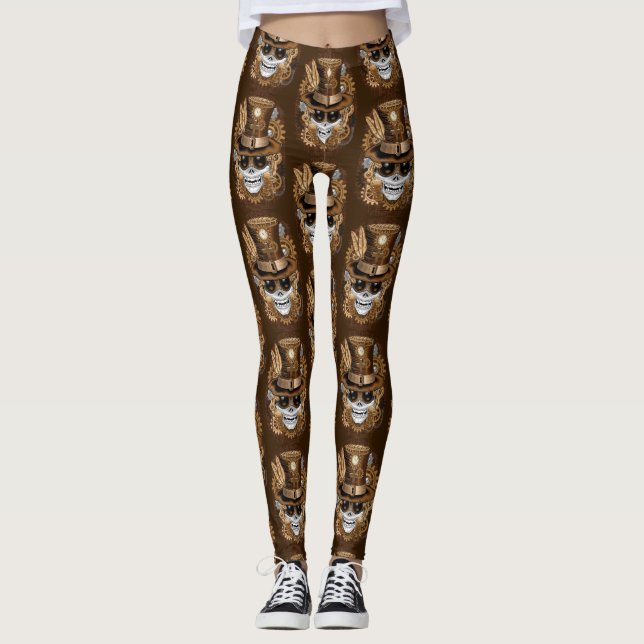 Legging Máquina de Retro de Voodoo Steampunk (Frente)