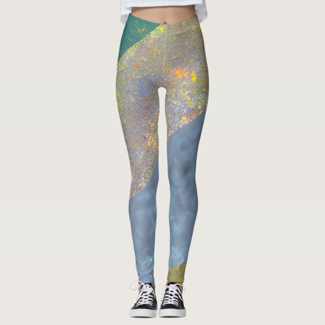 Legging Mar Absorto Ondas Fragmentadas 16 (Frente)