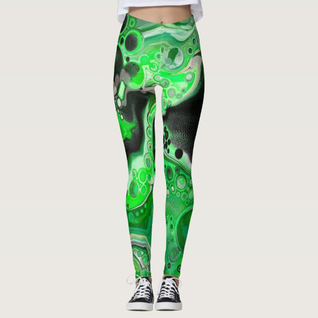 Legging Marble Art digital verde (Frente)