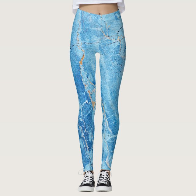 Legging Marble Elegance: Superfície Texturizada Natural. (Frente)