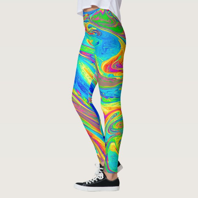 Legging Marble Rainbow Swirls Bright e Beauely (Esquerda)