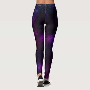 Legging Marca de Waveline de Ombre de Galáxia Roxa