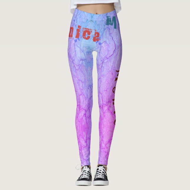 Legging Marcas de Nome Personalizadas (Frente)