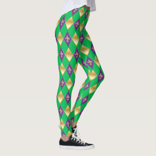 Legging Mardi Gras Carnaval de Fleur de Lis Diamond Harleq