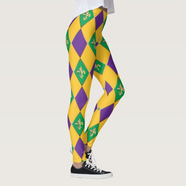 Legging Mardi Gras Carnaval de Fleur de Lis Diamond Harleq (Direita)