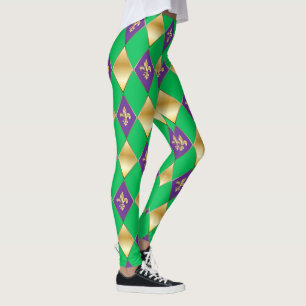 Legging Mardi Gras Carnaval de Fleur de Lis Diamond Harleq