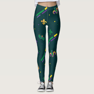 Legging Mardi Gras Carnaval de Fleur de Lis Diamond Harleq