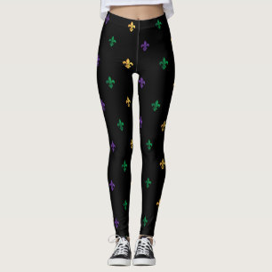 Legging Mardi Gras Carnaval Fleur de Lis Diamond Harlequin
