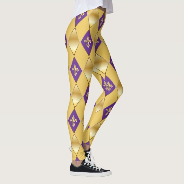 Legging Mardi Gras Carnaval Fleur de Lis Diamond Harlequin (Direita)