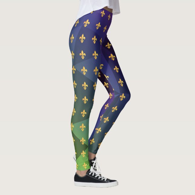 Legging Mardi Gras Carnaval Fleur de Lis Diamond Harlequin (Direita)