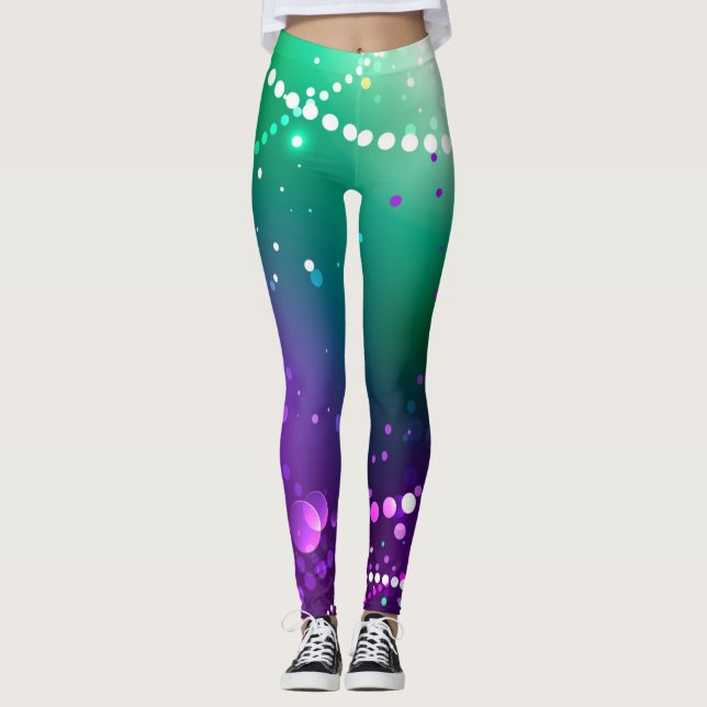 Legging Mardi Gras Festivo Purple Background (Frente)