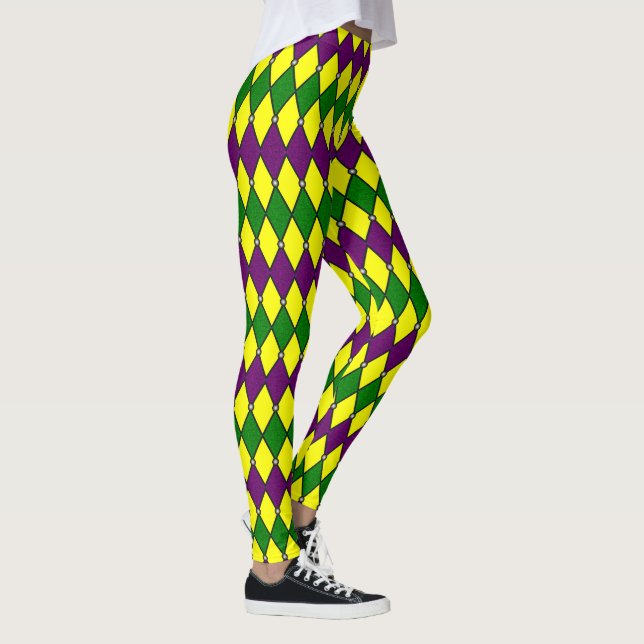 Legging Mardi Gras Harlequin Diamond Pattern (Direita)