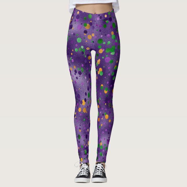 Legging Mardi Gras Leggings, Bolinhas Mardi Gras (Frente)