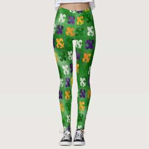 Legging Mardi Gras Leggings, Mardi Gras Fleur de Lis