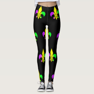Legging Mardi Gras New Orleans Fleur-de-Lis
