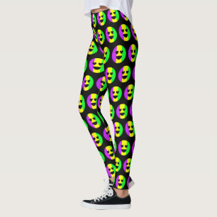 Legging Mardi Gras Nova Orleans Engraçado Sorrindo Emoji