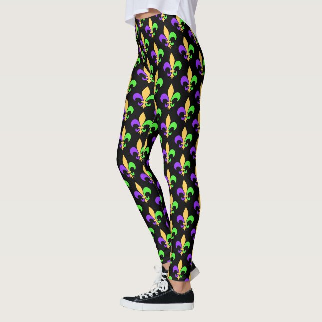 Legging Mardi Gras Purple Green e Douradas Nova Orleans (Esquerda)