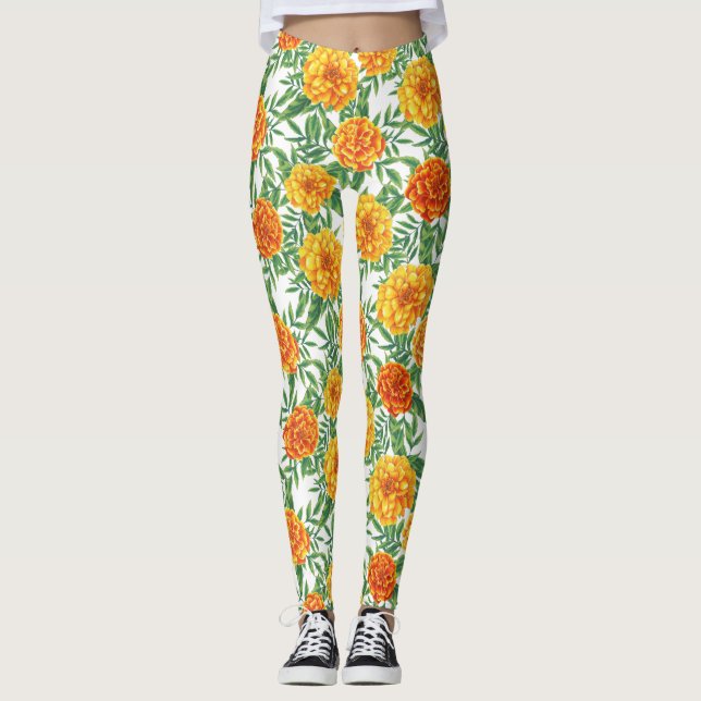 Legging Marigold Flower Pattern (Frente)