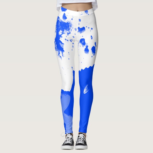 Legging Marinho Azul do Trabalho em Andamento (Frente)