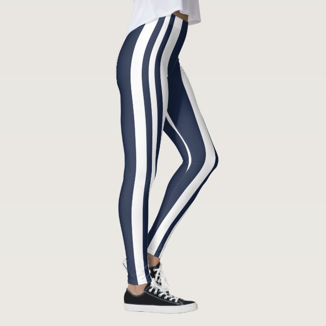 Legging Marinho Blue White Stripes (Direita)