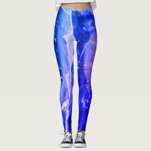 Legging Marinho branco Abstrato azul colorido