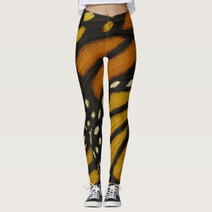 Legging Mariposa Laranja e Asa de Borboleta Monarca Amarel