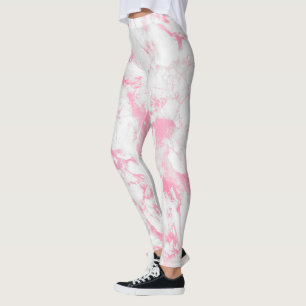 Legging Mármore Branco Rosa  