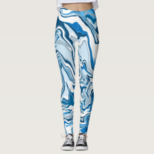 Legging Mármore de Fluido Digital Azul