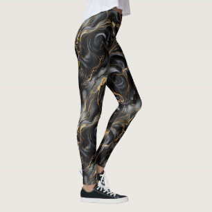 Legging Mármore Dourado Luxo Padrão Abstrato