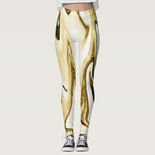 Legging mármore líquido líquido retro digital com abstr