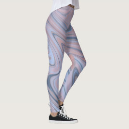Legging Mármore Pastel Líquido Rosa Azul Padrão