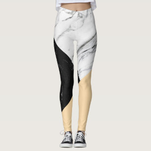 Legging Mármore Preto e Branco