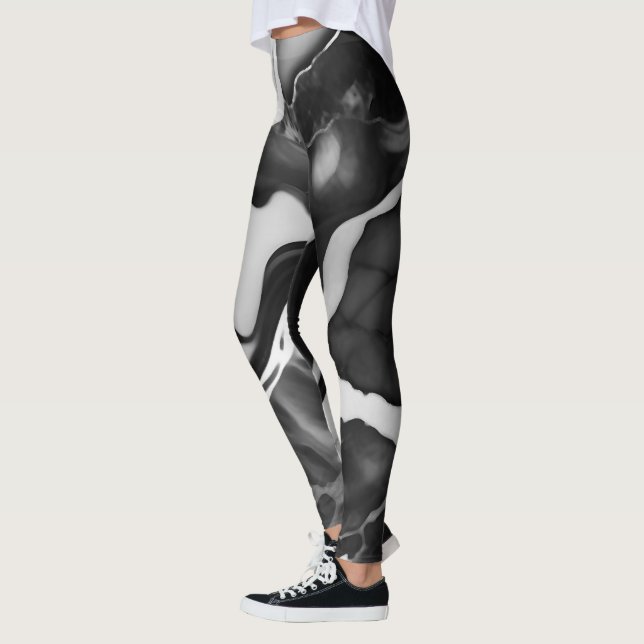 Legging Mármore preto e branco (Esquerda)