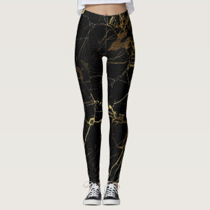 Legging Mármore preto e dourado Elegante