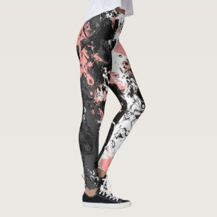 Legging Mármore rosa, cinzas e branco