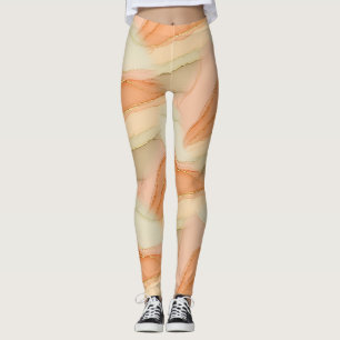 Legging Mármore Veia Dourada Terracota - Luxo Quente (4)