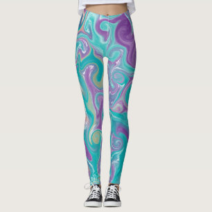 Legging Mármores Roxos, Teais e Dourados Mármaco de Arte