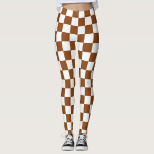 Legging Marrom e branco verificados