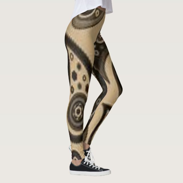 legging marrom preto paisley (Direita)