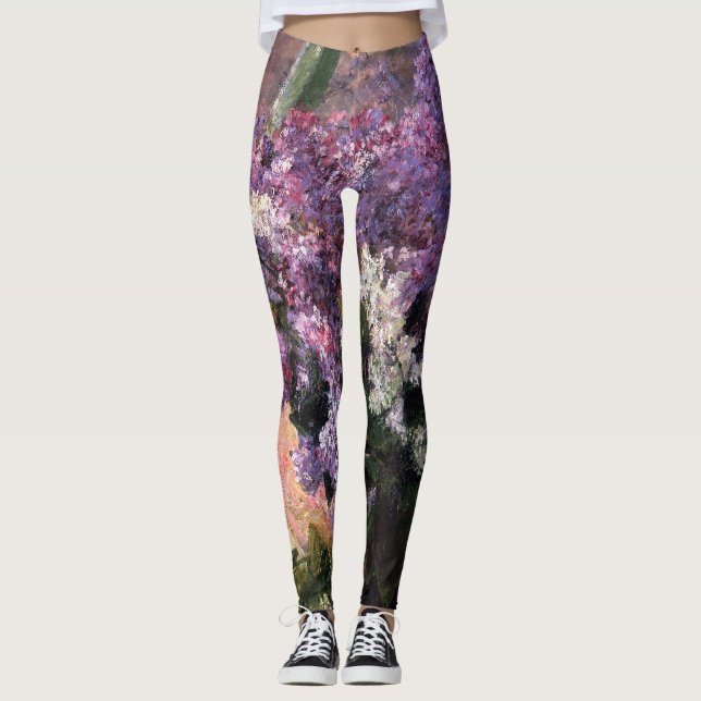 Legging Mary Cassatt - Lilases numa Janela (Frente)