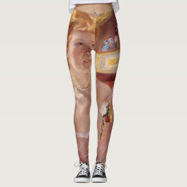 Legging Mary Cassatt - Mulher com Colar de Pérola num cama