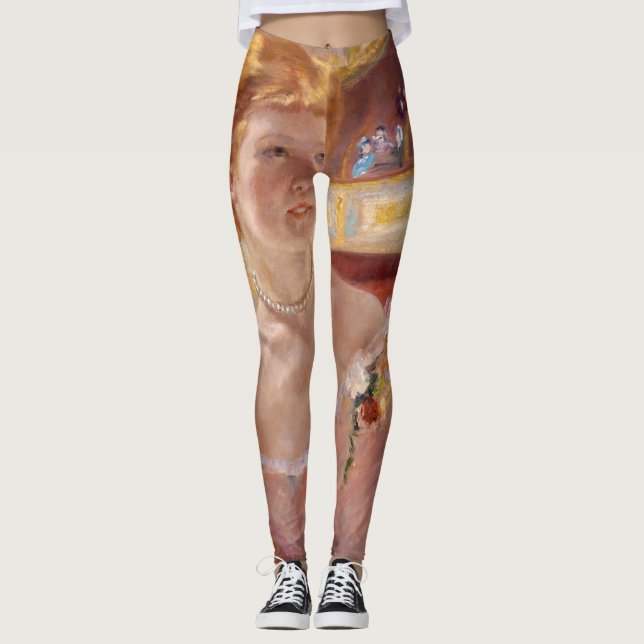 Legging Mary Cassatt - Mulher com Colar de Pérola num cama (Frente)