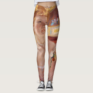 Legging Mary Cassatt - Mulher com Colar Pérola em um Logot
